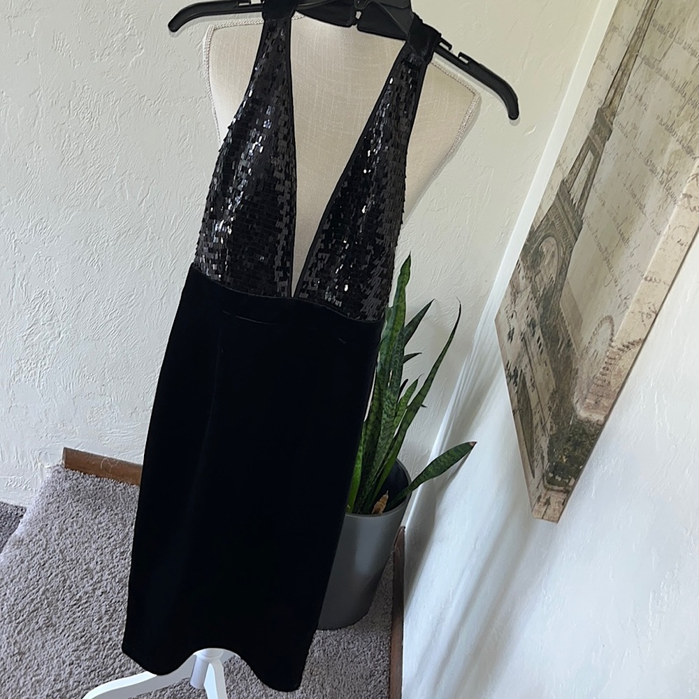 Venus-Sequin/velvet halter dress. Show stopper!